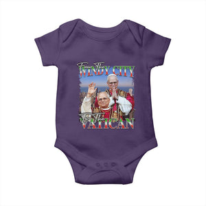 267th Pope Leo XIV Baby Onesie From The Windy City To The Vatican US Chicago Pride TS02 Purple Print Your Wear