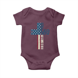 267th Pope Leo XIV Baby Onesie Nos Multi In Illo Uno Unum American Cross TS02 Maroon Print Your Wear