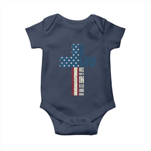 267th Pope Leo XIV Baby Onesie Nos Multi In Illo Uno Unum American Cross TS02 Navy Print Your Wear