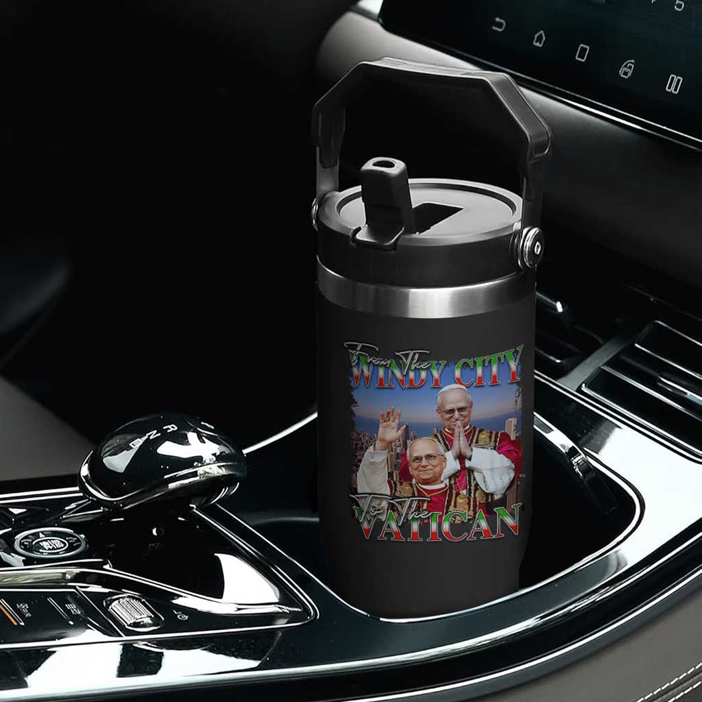 267th Pope Leo XIV Flip Straw Tumbler From The Windy City To The Vatican US Chicago Pride TS02 Print Your Wear