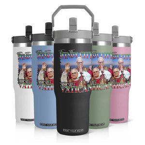 267th Pope Leo XIV Flip Straw Tumbler From The Windy City To The Vatican US Chicago Pride TS02 Print Your Wear