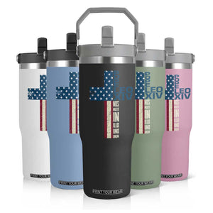 267th Pope Leo XIV Flip Straw Tumbler Nos Multi In Illo Uno Unum American Cross TS02 Print Your Wear