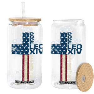 267th Pope Leo XIV Glass Can Nos Multi In Illo Uno Unum American Cross TS02 Black Print Your Wear