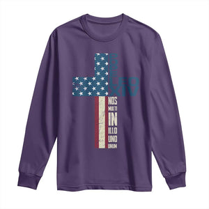 267th Pope Leo XIV Long Sleeve Shirt Nos Multi In Illo Uno Unum American Cross TS02 Purple Print Your Wear