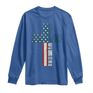 267th Pope Leo XIV Long Sleeve Shirt Nos Multi In Illo Uno Unum American Cross TS02 Royal Blue Print Your Wear