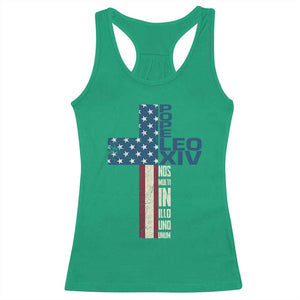 267th Pope Leo XIV Racerback Tank Top Nos Multi In Illo Uno Unum American Cross TS02 Irish Green Print Your Wear