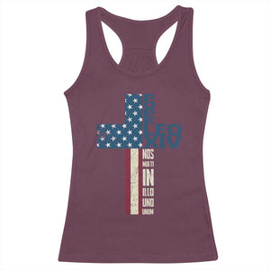 267th Pope Leo XIV Racerback Tank Top Nos Multi In Illo Uno Unum American Cross TS02 Maroon Print Your Wear