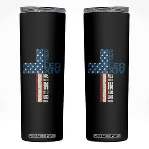 267th Pope Leo XIV Skinny Tumbler Nos Multi In Illo Uno Unum American Cross TS02 Black Print Your Wear