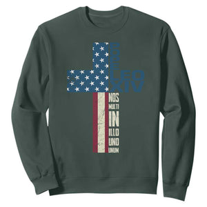 267th Pope Leo XIV Sweatshirt Nos Multi In Illo Uno Unum American Cross TS02 Dark Forest Green Print Your Wear