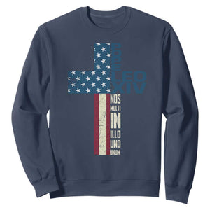 267th Pope Leo XIV Sweatshirt Nos Multi In Illo Uno Unum American Cross TS02 Navy Print Your Wear