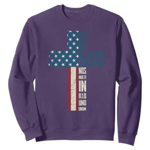 267th Pope Leo XIV Sweatshirt Nos Multi In Illo Uno Unum American Cross TS02 Purple Print Your Wear