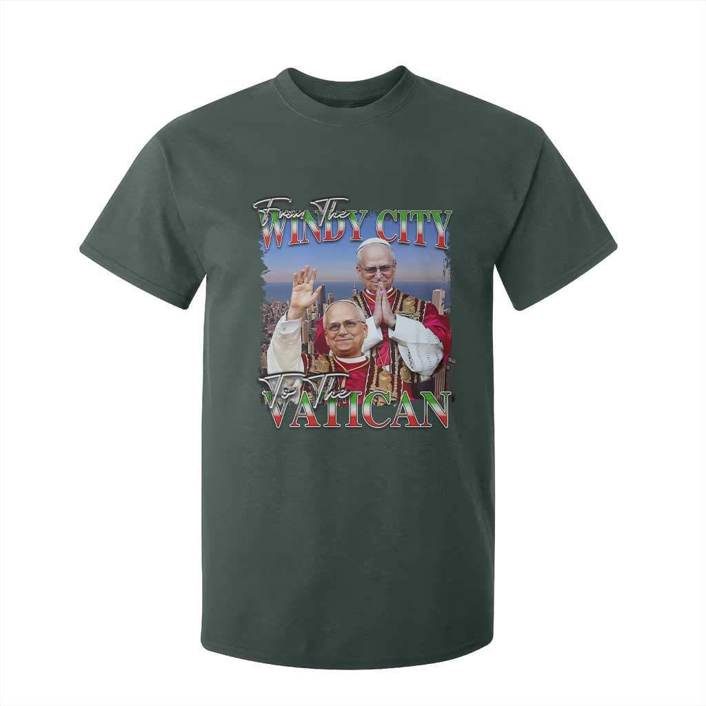 267th Pope Leo XIV T Shirt For Kid From The Windy City To The Vatican US Chicago Pride TS02 Dark Forest Green Print Your Wear