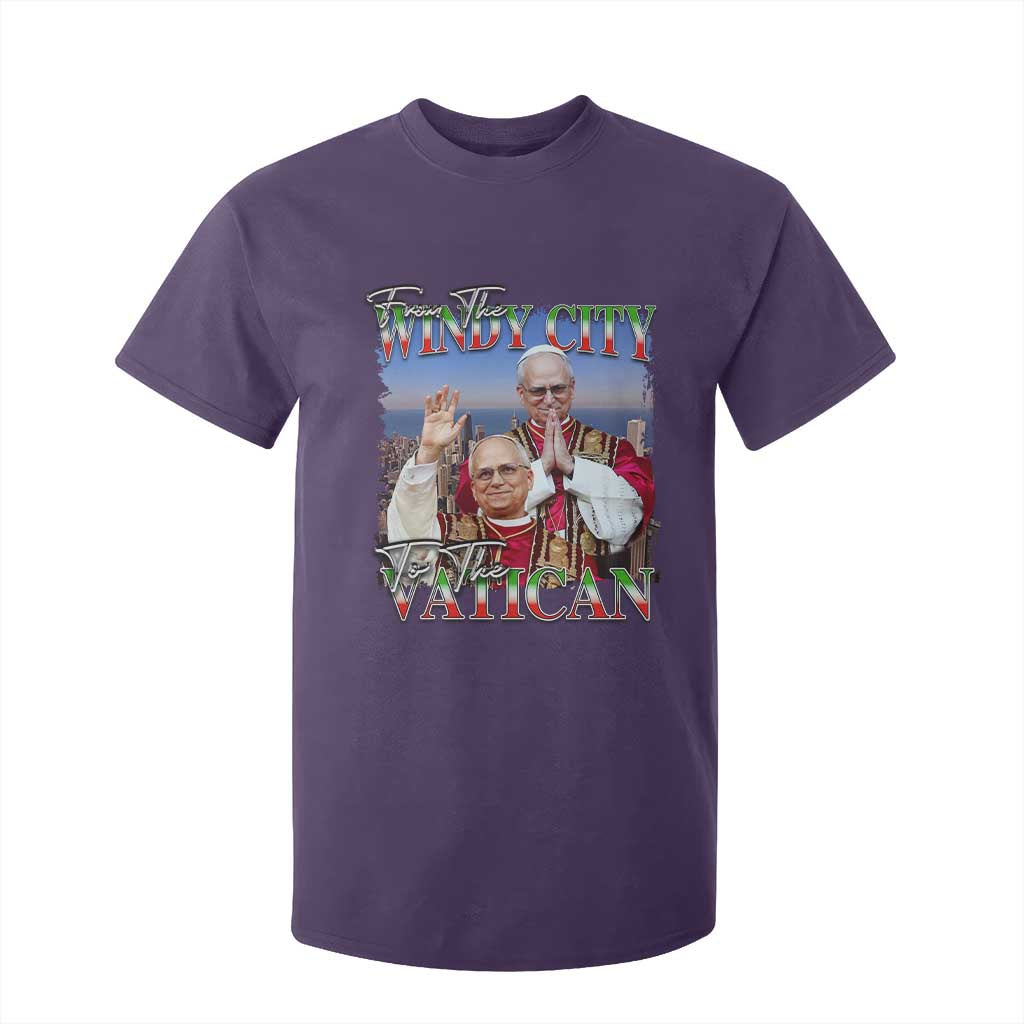 267th Pope Leo XIV T Shirt For Kid From The Windy City To The Vatican US Chicago Pride TS02 Purple Print Your Wear