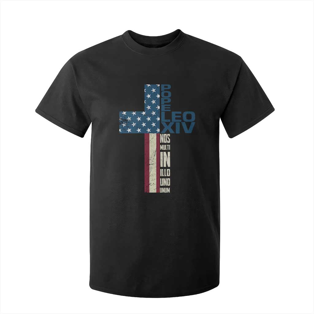 267th Pope Leo XIV T Shirt For Kid Nos Multi In Illo Uno Unum American Cross TS02 Black Print Your Wear