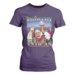 267th Pope Leo XIV T Shirt For Women From The Windy City To The Vatican US Chicago Pride TS02 Purple Print Your Wear