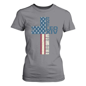267th Pope Leo XIV T Shirt For Women Nos Multi In Illo Uno Unum American Cross TS02 Charcoal Print Your Wear