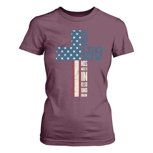 267th Pope Leo XIV T Shirt For Women Nos Multi In Illo Uno Unum American Cross TS02 Maroon Print Your Wear