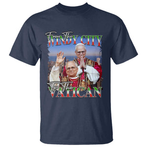 267th Pope Leo XIV T Shirt From The Windy City To The Vatican US Chicago Pride TS02 Navy Print Your Wear