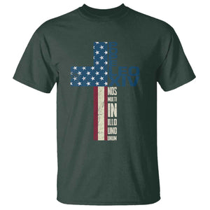 267th Pope Leo XIV T Shirt Nos Multi In Illo Uno Unum American Cross TS02 Dark Forest Green Print Your Wear