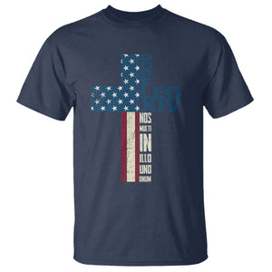 267th Pope Leo XIV T Shirt Nos Multi In Illo Uno Unum American Cross TS02 Navy Print Your Wear