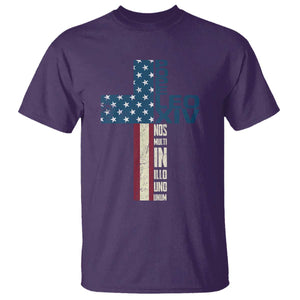 267th Pope Leo XIV T Shirt Nos Multi In Illo Uno Unum American Cross TS02 Purple Print Your Wear