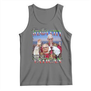 267th Pope Leo XIV Tank Top From The Windy City To The Vatican US Chicago Pride TS02 Black Heather Print Your Wear