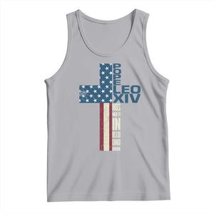 267th Pope Leo XIV Tank Top Nos Multi In Illo Uno Unum American Cross TS02 Athletic Heather Print Your Wear