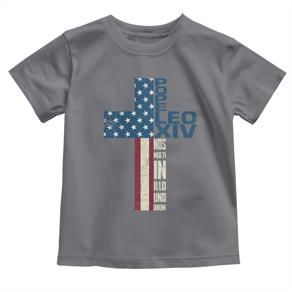 267th Pope Leo XIV Toddler T Shirt Nos Multi In Illo Uno Unum American Cross TS02 Charcoal Print Your Wear