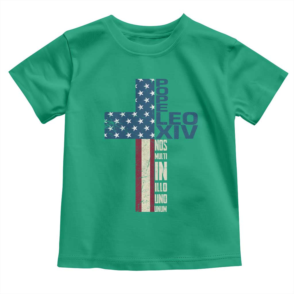 267th Pope Leo XIV Toddler T Shirt Nos Multi In Illo Uno Unum American Cross TS02 Irish Green Print Your Wear