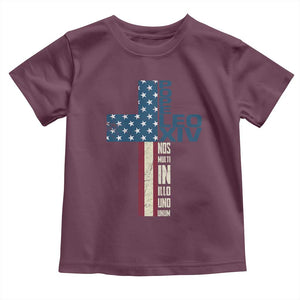 267th Pope Leo XIV Toddler T Shirt Nos Multi In Illo Uno Unum American Cross TS02 Maroon Print Your Wear