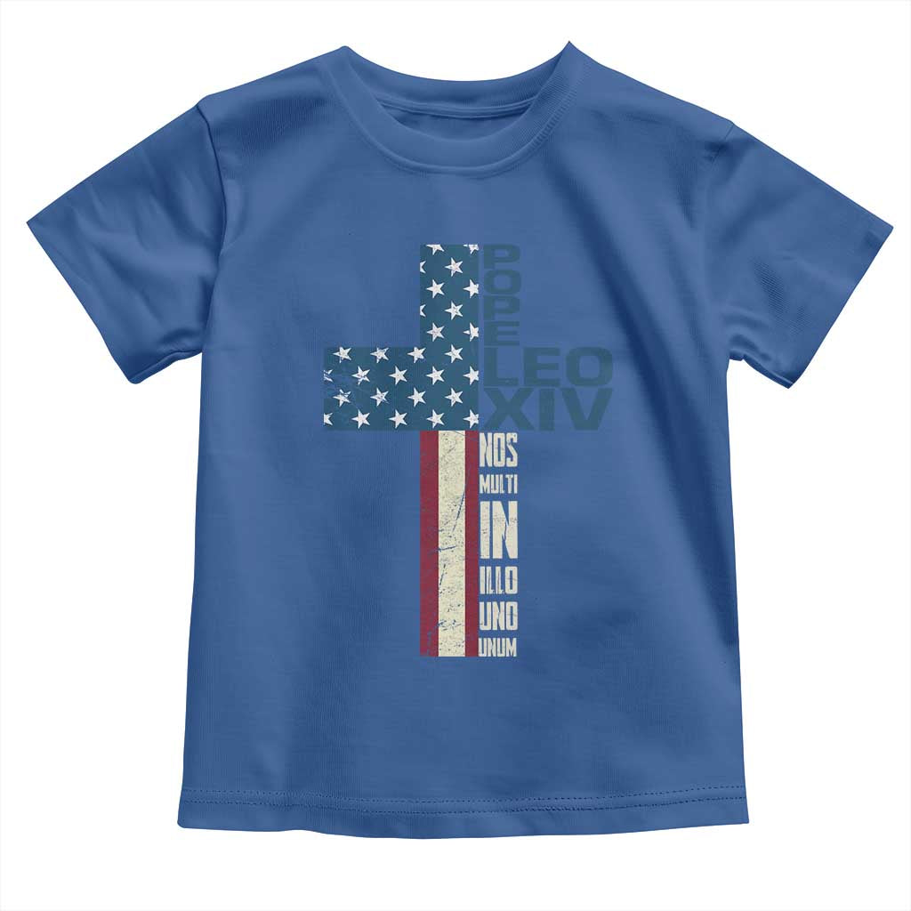 267th Pope Leo XIV Toddler T Shirt Nos Multi In Illo Uno Unum American Cross TS02 Royal Blue Print Your Wear