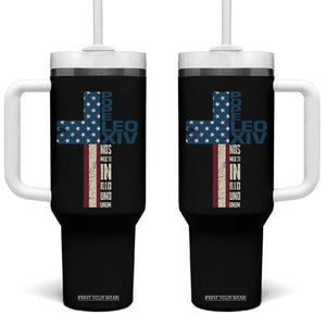 267th Pope Leo XIV Tumbler With Handle Nos Multi In Illo Uno Unum American Cross TS02 One Size: 40 oz Black Print Your Wear