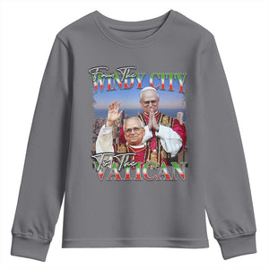 267th Pope Leo XIV Youth Sweatshirt From The Windy City To The Vatican US Chicago Pride TS02 Charcoal Print Your Wear