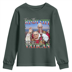 267th Pope Leo XIV Youth Sweatshirt From The Windy City To The Vatican US Chicago Pride TS02 Dark Forest Green Print Your Wear