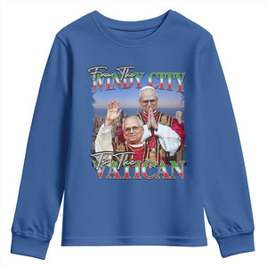 267th Pope Leo XIV Youth Sweatshirt From The Windy City To The Vatican US Chicago Pride TS02 Royal Blue Print Your Wear