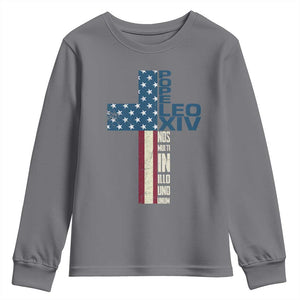 267th Pope Leo XIV Youth Sweatshirt Nos Multi In Illo Uno Unum American Cross TS02 Charcoal Print Your Wear