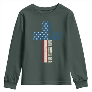 267th Pope Leo XIV Youth Sweatshirt Nos Multi In Illo Uno Unum American Cross TS02 Dark Forest Green Print Your Wear