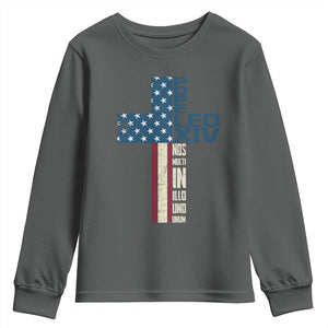 267th Pope Leo XIV Youth Sweatshirt Nos Multi In Illo Uno Unum American Cross TS02 Dark Heather Print Your Wear