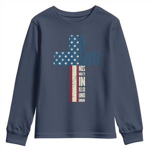 267th Pope Leo XIV Youth Sweatshirt Nos Multi In Illo Uno Unum American Cross TS02 Navy Print Your Wear