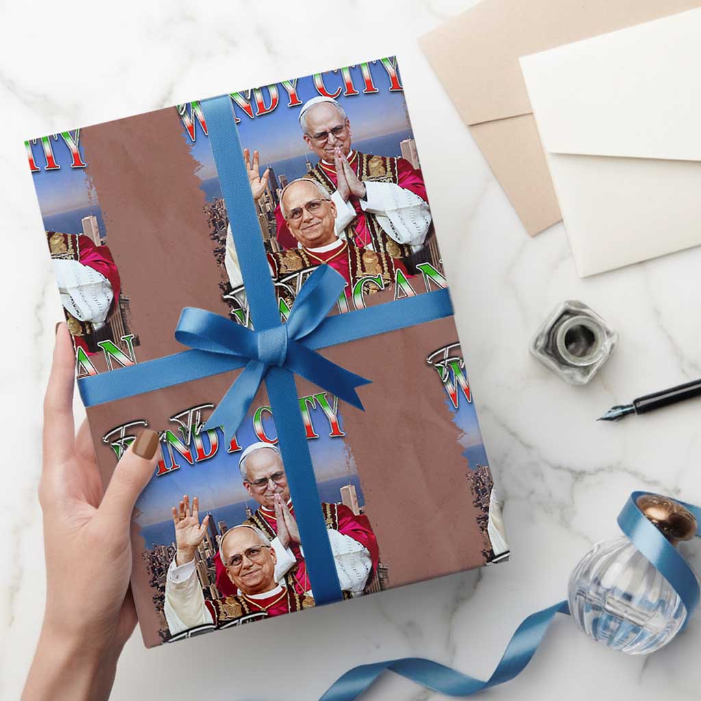 267th Pope Leo XIV Wrapping Paper Roll From The Windy City To The Vatican US Chicago Pride TS02 Mocha Print Your Wear