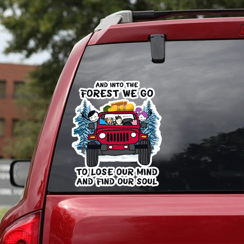 Personalized JP Decal Camping JP Dog Girl and Into The Forest CTM package 13x13cm Custom - Printyourwear