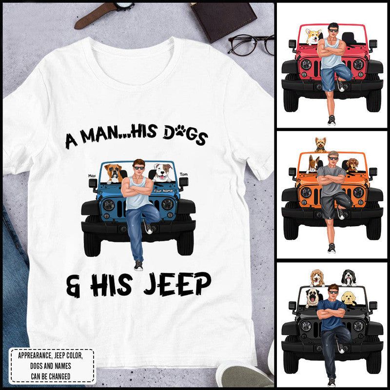 Custom JP Tee Shirts A Man His Dogs and His JP CTM Youth Custom - Printyourwear