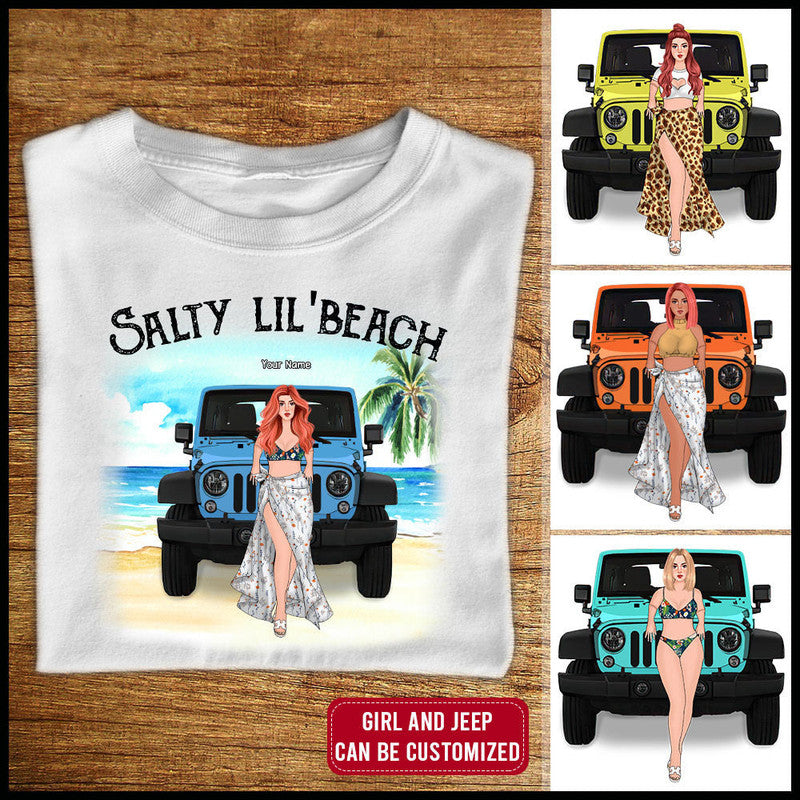 Custom JP Tee Shirts Salty Lilbeach JP Girl At The Beach CTM Youth Custom - Printyourwear