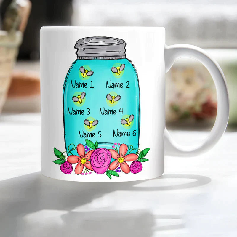 Personalized Mom Grandma Bee Bottle Mug CTM Custom - Printyourwear