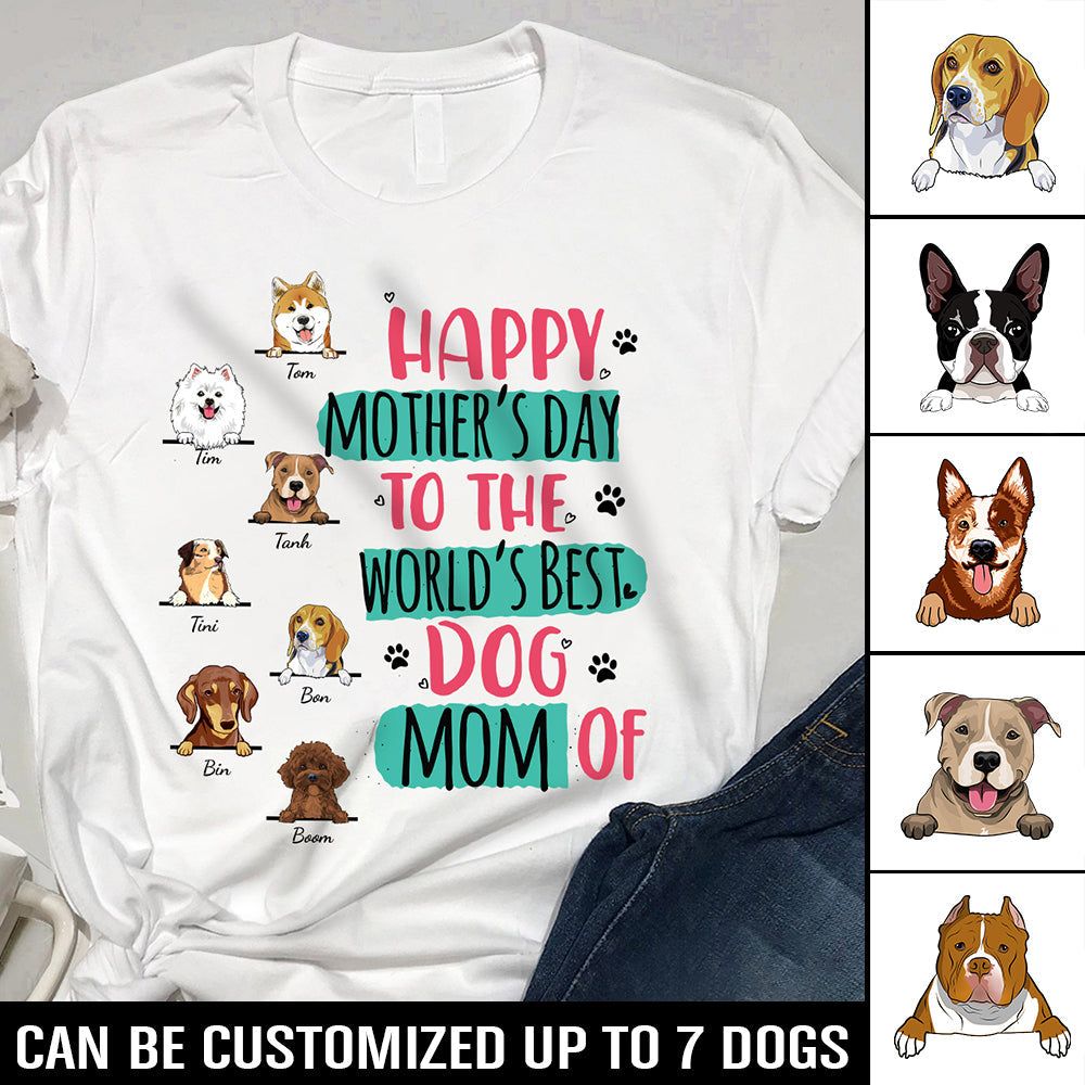 Personalized Happy Mothers Day To The Best Dog Mom T Shirt CTM Youth Custom - Printyourwear