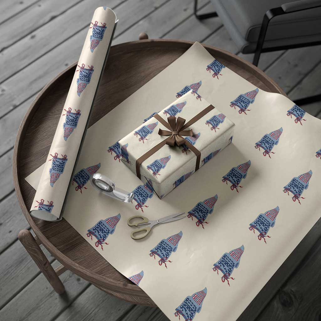 2nd Grade Teacher Pennant US Flag Back to School Wrapping Paper Roll