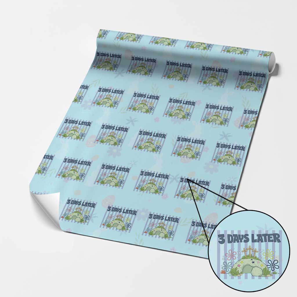 3 Days Later Wrapping Paper Roll Funny Easter Christian Faith Meme TS14 Light Blue Print Your Wear