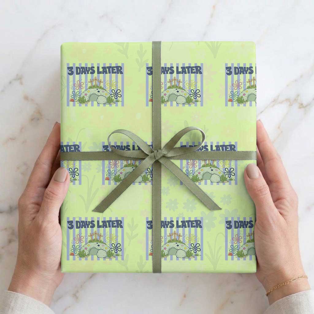 3 Days Later Wrapping Paper Roll Funny Easter Christian Faith Meme TS14 Lime Print Your Wear