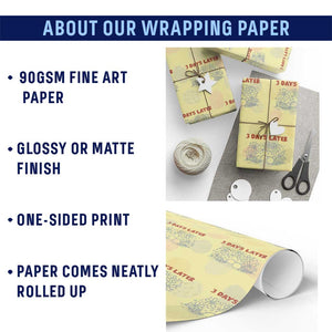 3 Days Later Wrapping Paper Roll Funny Easter Jesus Christian Meme TS14 Print Your Wear