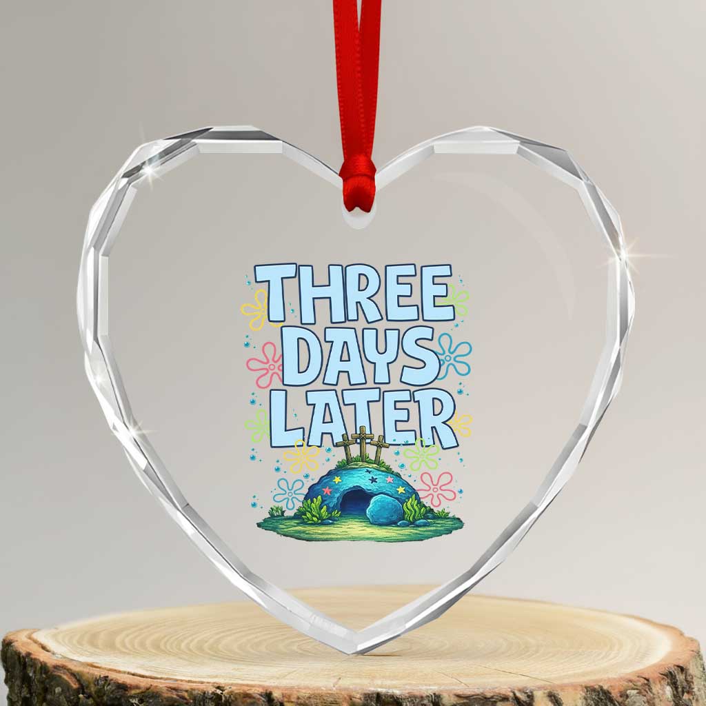 3 Days Later Heart Crystal Glass Ornament Funny Easter Christian TS14 Transparent Glass 3'' Heart Print Your Wear